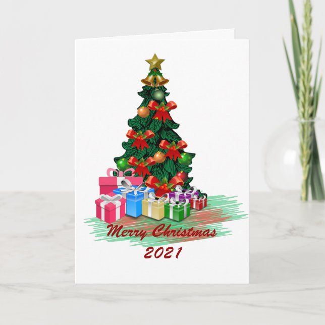 Christmas Tree Folded Card (Front)