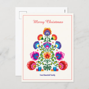 🎄Christmas tree - folklore style Holiday Postcard