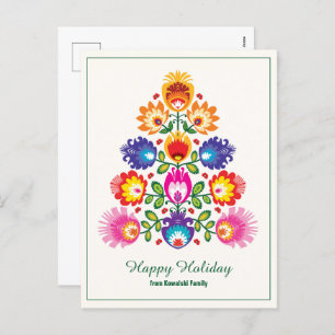 🎄Christmas tree - folklore style Holiday Postcard