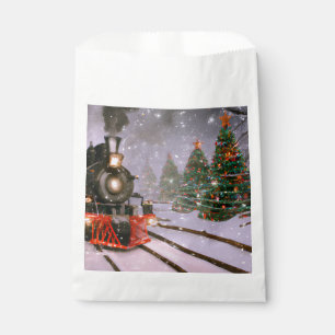 Christmas tree forest train  favour bag