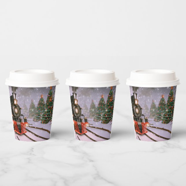 Christmas tree forest train   paper cups (Multi)