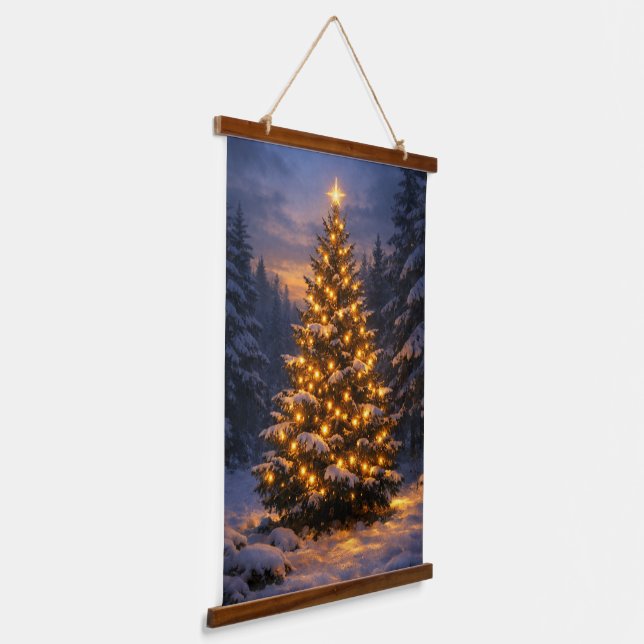 Christmas Tree | Forest Vertical Wall Tapestry (Angled)