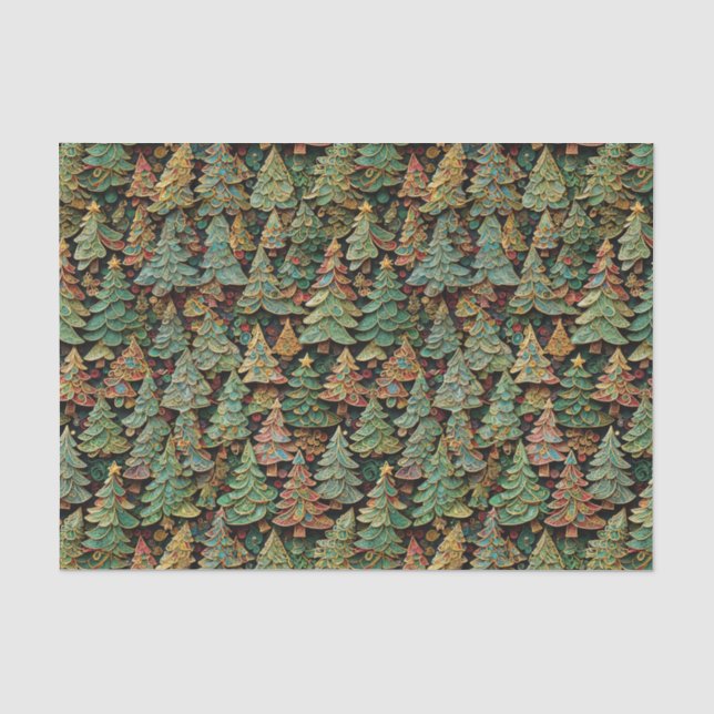 Christmas Tree Forest Whimsey  Tissue Paper (Front)