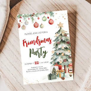 Christmas Tree Friendsmas Party Invitation
