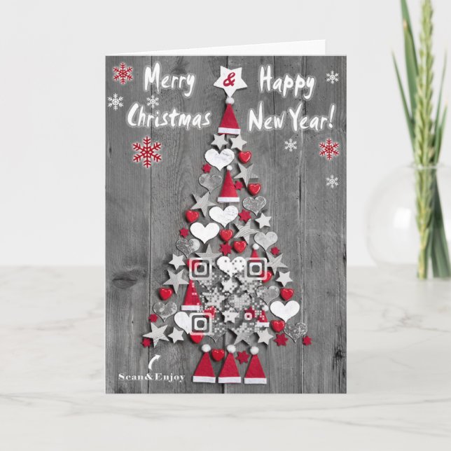 ‎Christmas tree from decorations QR-code card (Front)