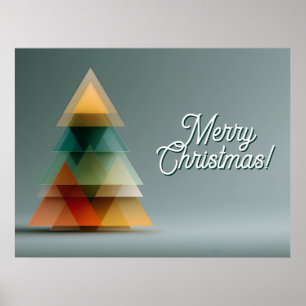 Christmas Tree from Layered Geometric Transparents Poster