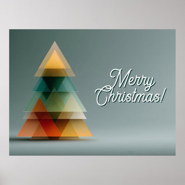 Christmas Tree from Layered Geometric Transparents Poster (Front)