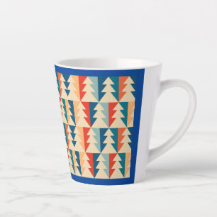 christmas tree funky retro 1970s design  latte mug