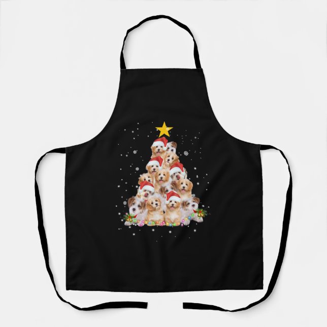 Christmas Tree Funny Dog Apron (Front)