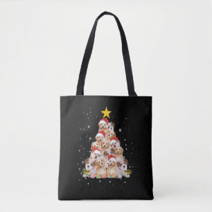 Christmas Tree Funny Dog Tote Bag