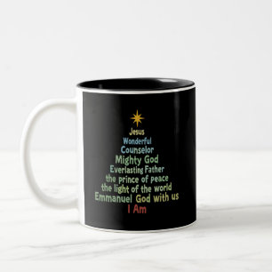 Christmas Tree Gift Faith Christian Holiday Merry  Two-Tone Coffee Mug