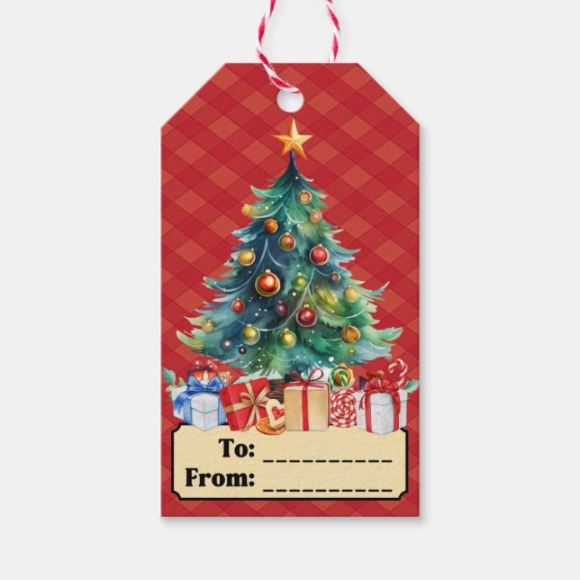 Christmas Tree Gift Tag To/From (Front)
