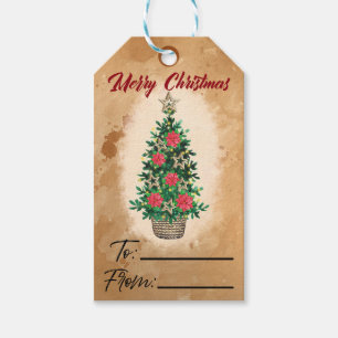 Christmas Tree Gift Tags for Holiday Gift Wrapping