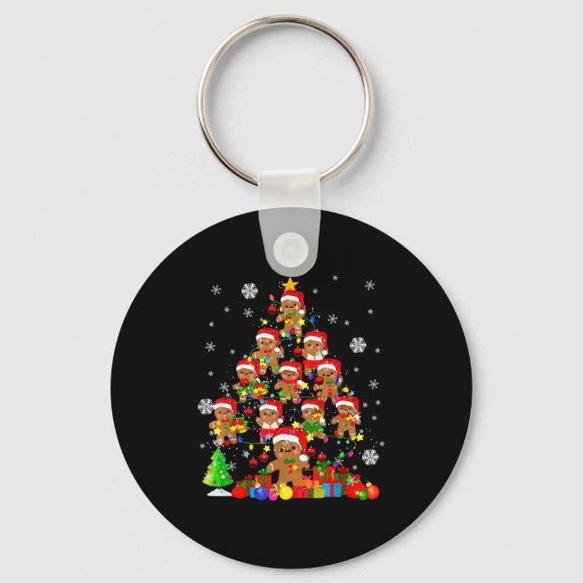 Christmas Tree Gingerbread Christmas Santa Gingerb Keychain (Front)