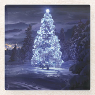 Christmas Tree Glass Coaster