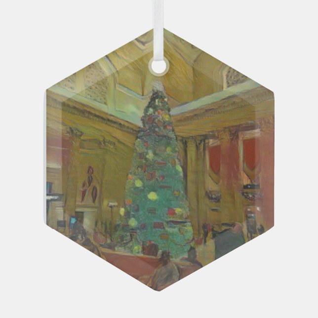 Christmas Tree Glass Ornament (Front)