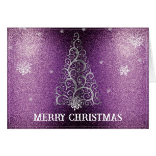 Christmas Tree Glitter and Snowflakes   Magenta