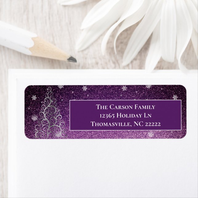 Christmas Tree Glitter and Snowflakes | Magenta (Insitu)