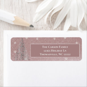 Christmas Tree Glitter and Snowflakes   Pink