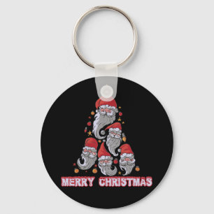 Christmas Tree Gnomes Santa Hat Keychain