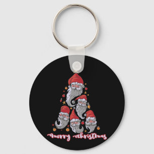 Christmas Tree Gnomes with Santa Hat Keychain
