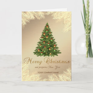 Christmas Tree, Gold Branches , Corporate Holiday Card