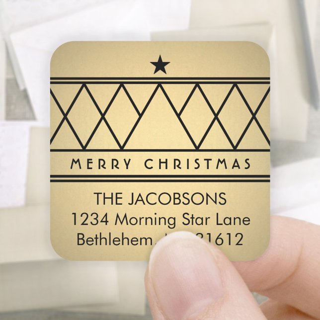 Christmas Tree Gold Faux Foil Return Address Label (Creator Uploaded)