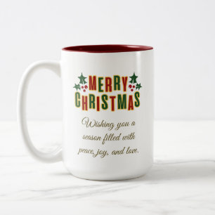Christmas Tree Gold Glitter Modern Gift, White Two-Tone Coffee Mug