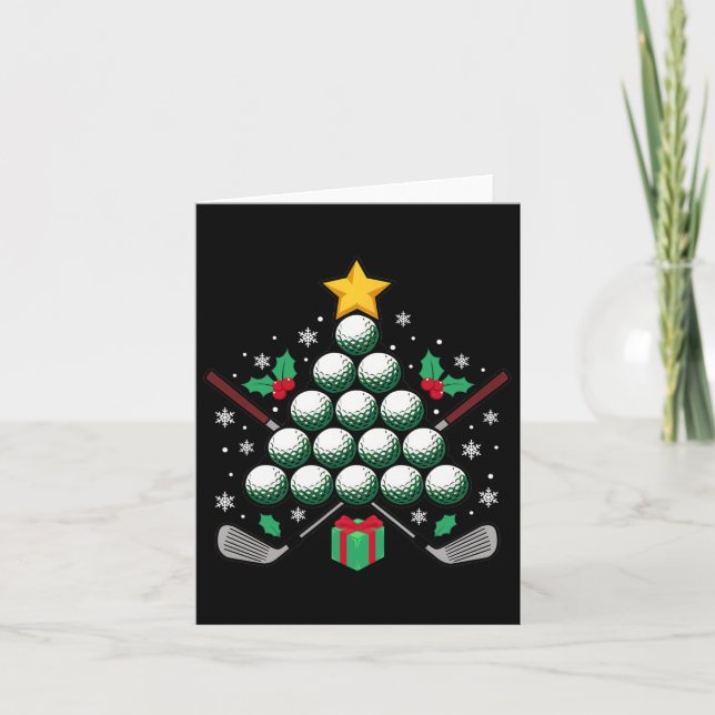Christmas Tree Golf Ball Equipment Golfing Sport L Card (Front)