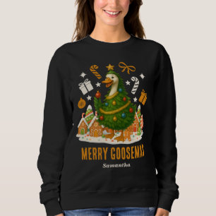 Christmas Tree Goose Funny Holiday Sweatshirt