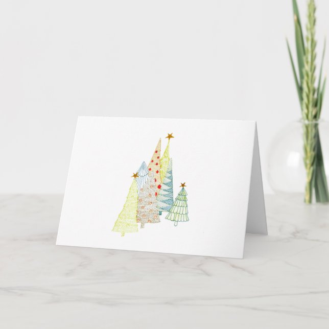 Christmas Tree Grouping Christmas Card (Front)
