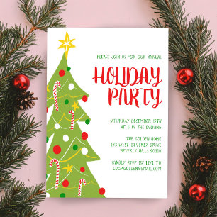 Christmas Tree Hand Drawn Holiday Party CUSTOM  Invitation