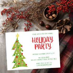 Christmas Tree Hand Drawn Holiday Party CUSTOM Invitation