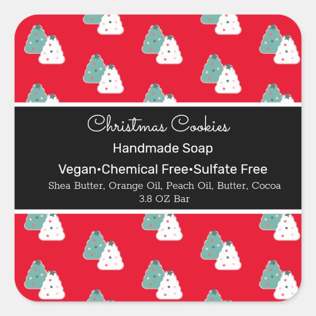Christmas Tree Handmade Soap Beauty Branding Square Sticker (Front)