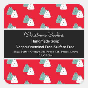 Christmas Tree Handmade Soap Beauty Branding Square Sticker