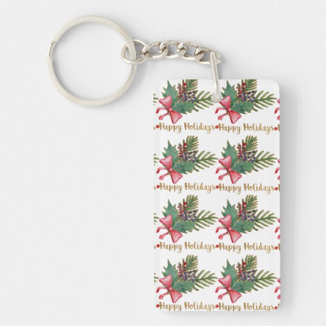 Christmas Tree Handprint Art Keychain (Front)