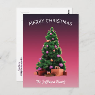 Christmas Tree Happy New Year Holidays Personalize Postcard