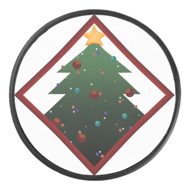 Christmas Tree Hockey Puck (Front)