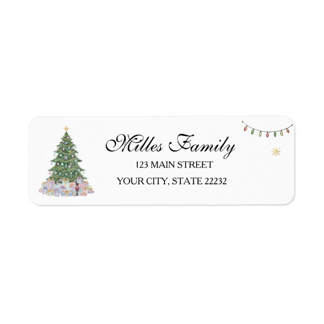 Christmas Tree  Holiday  Address Label (Devant)