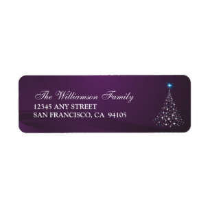 Christmas Tree Holiday Address Labels (purple)