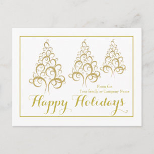 Christmas tree holiday corporate greeting postcard