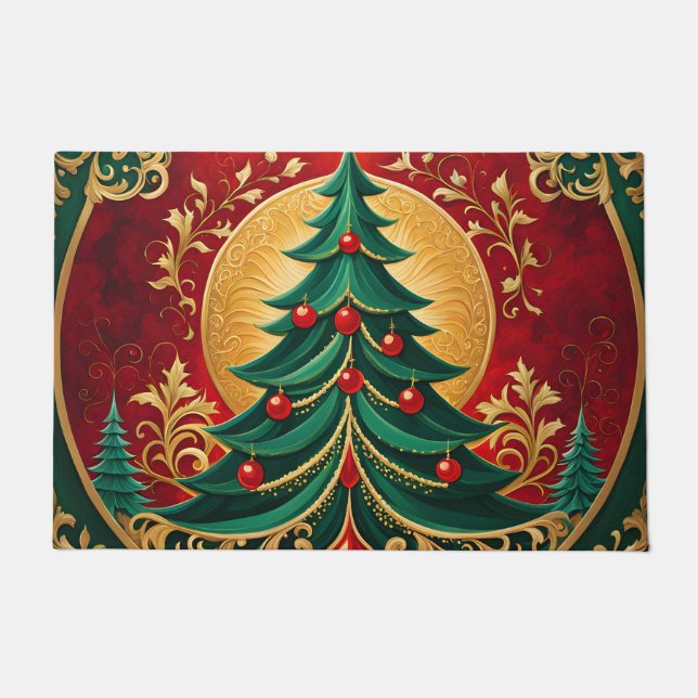 Christmas Tree Holiday Doormat (Front)