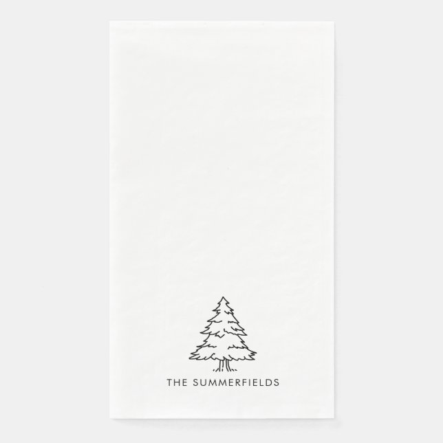 Christmas Tree Holiday Family Dinner Napkin (Front)