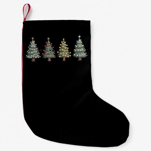 Christmas Tree Holiday Gift Winter  Small Christmas Stocking (Front)