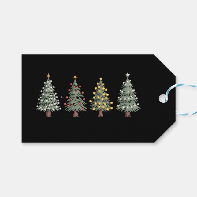 Christmas Tree Holiday Gift Winter  Tags (Front (Horizontal))