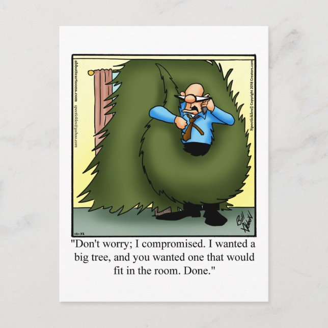 Christmas Tree Holiday Humour Postcard (Front)