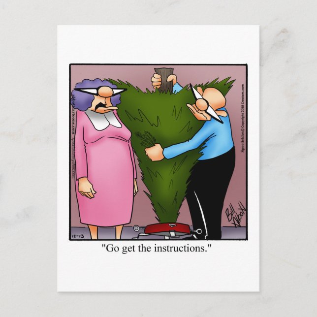 Christmas Tree Holiday Humour Postcard (Front)