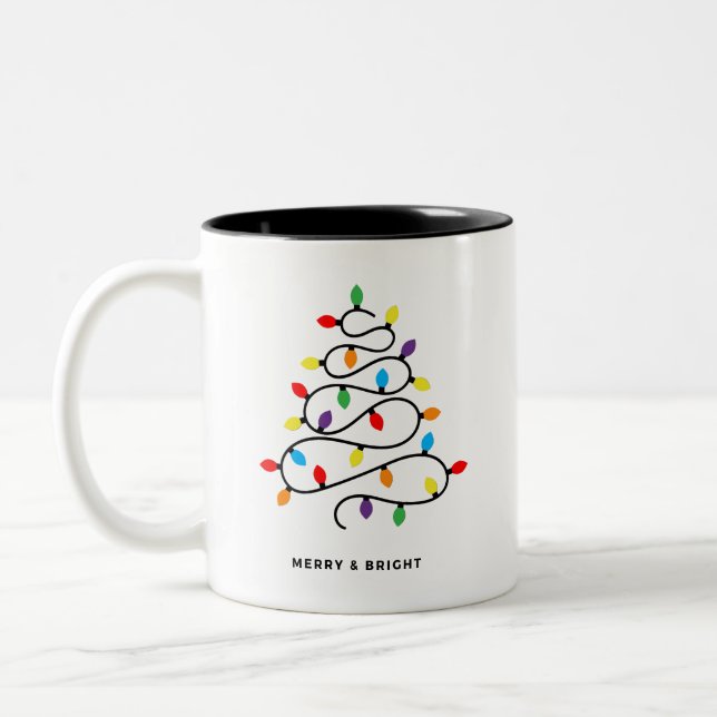 Christmas Tree Holiday Lights Mug (Left)