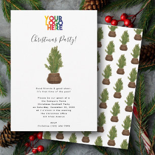 Christmas Tree Holiday Office Business Logo Party Invitation