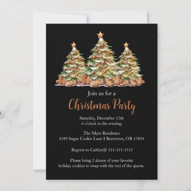 Christmas Tree Holiday Party Invite (Front)